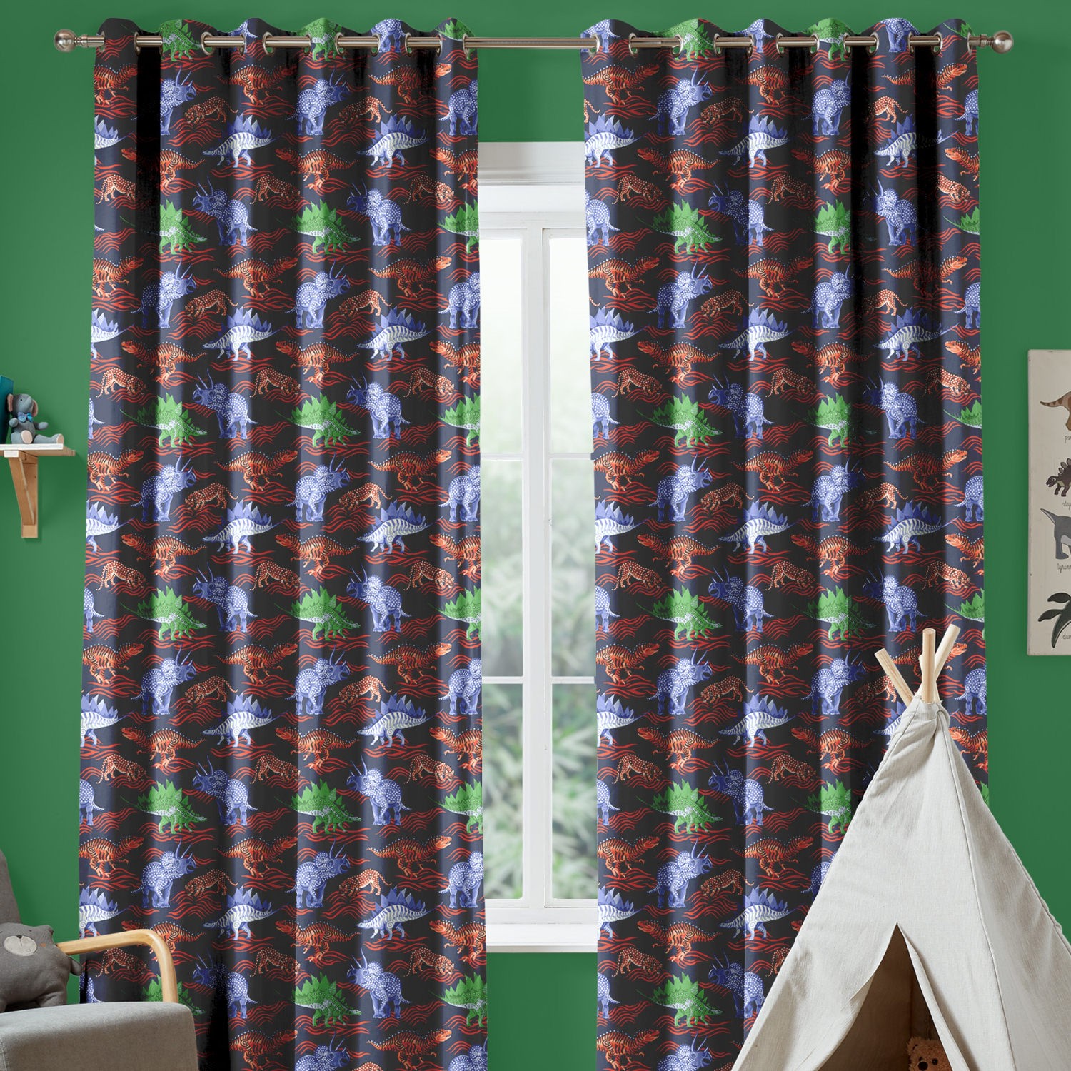 cath kidson dinosaur navy curtains