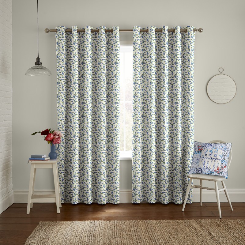 Cath Kidson Forget Me Not Blue Curtains