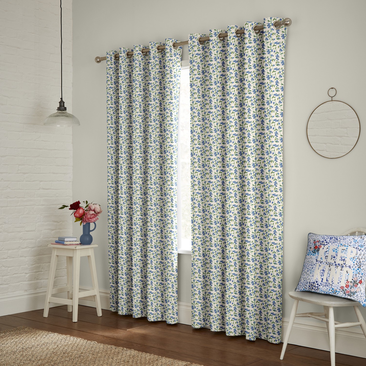 cath kidson forget me not blue curtains