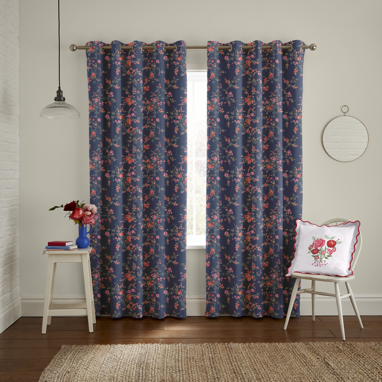 cath kidson millfield blossom navy curtains