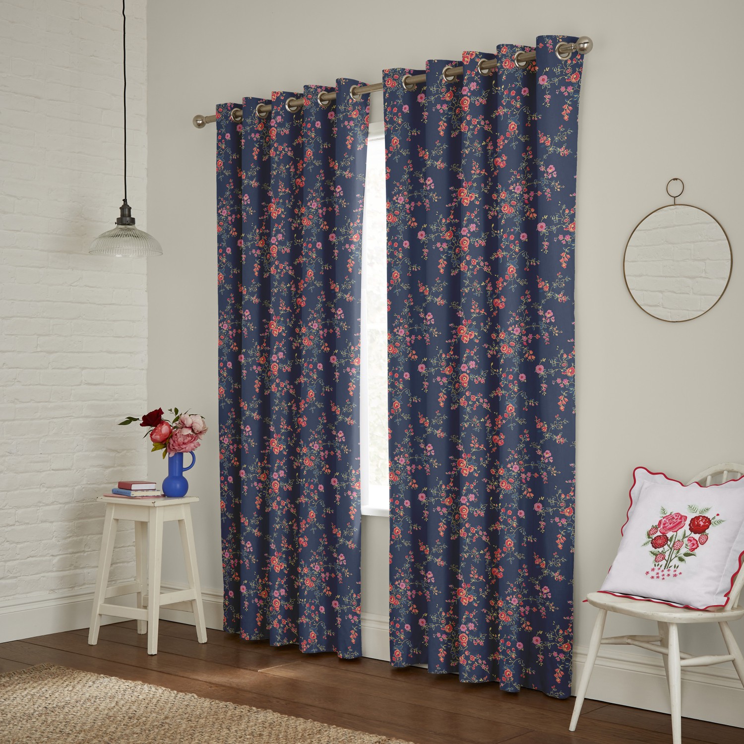cath kidson millfield blossom navy curtains