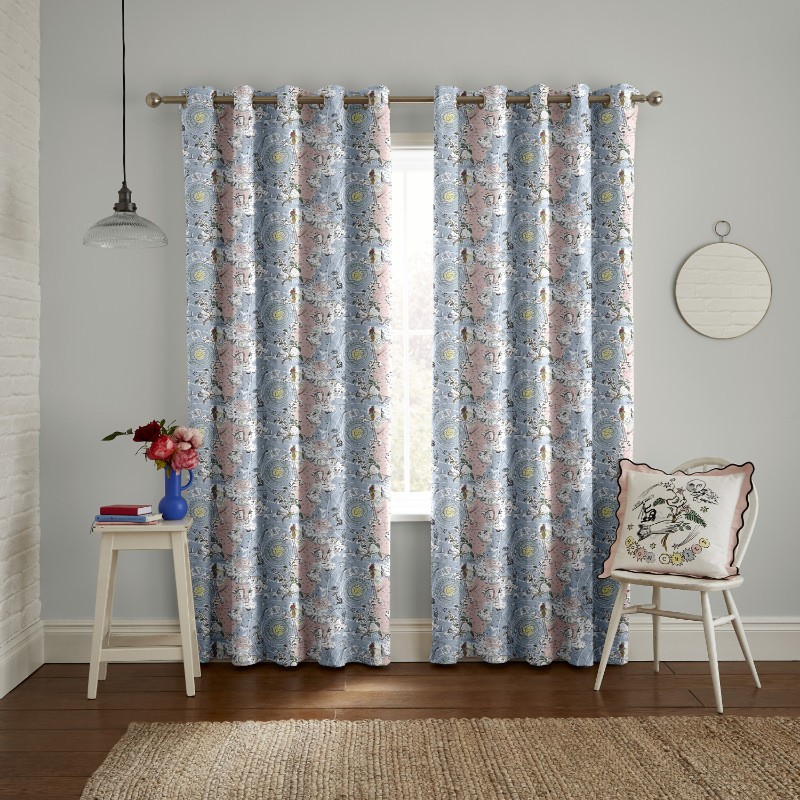 Cath Kidson Power to the Peaceful Pink and Blue Curtains