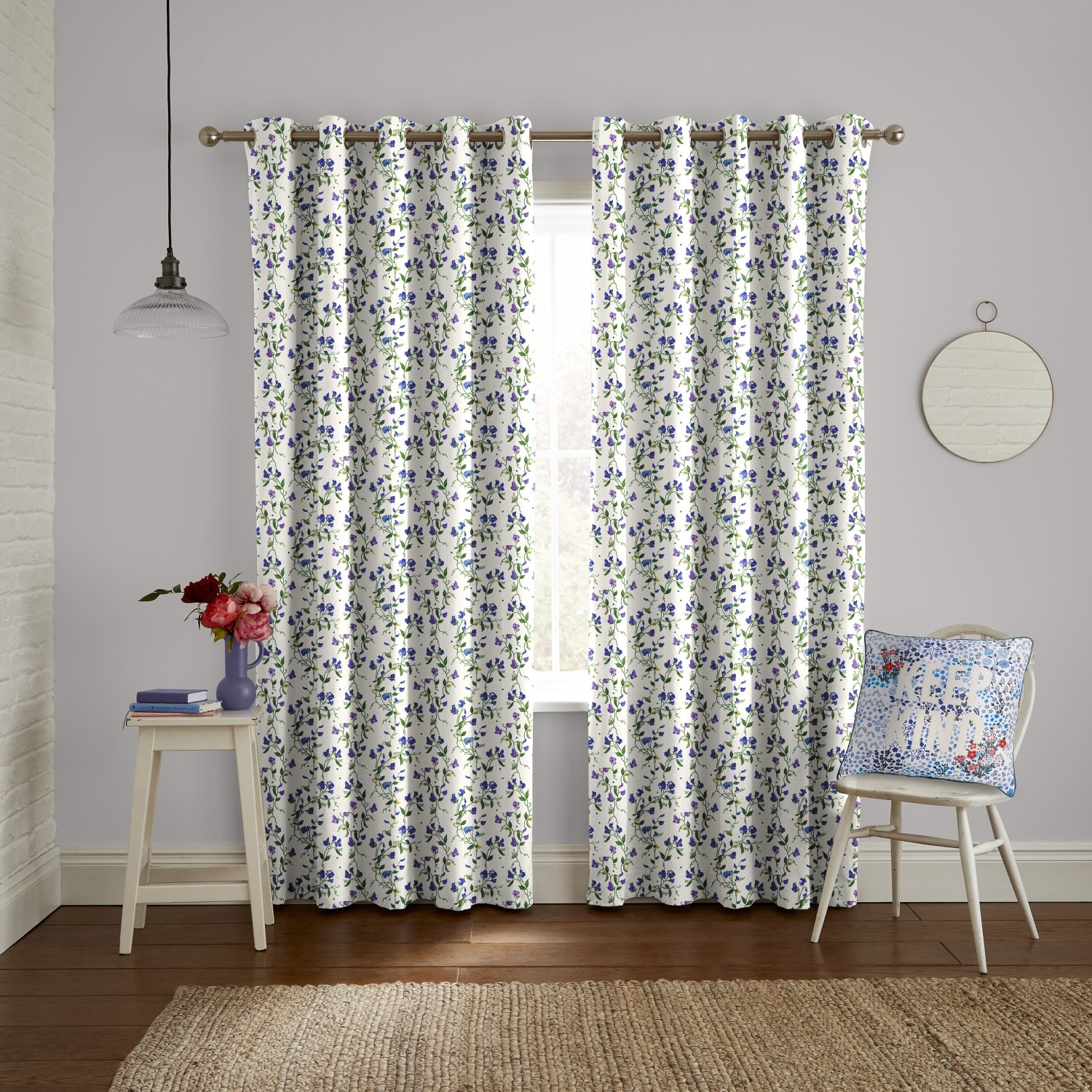 cath kidson sweet pea purple curtains