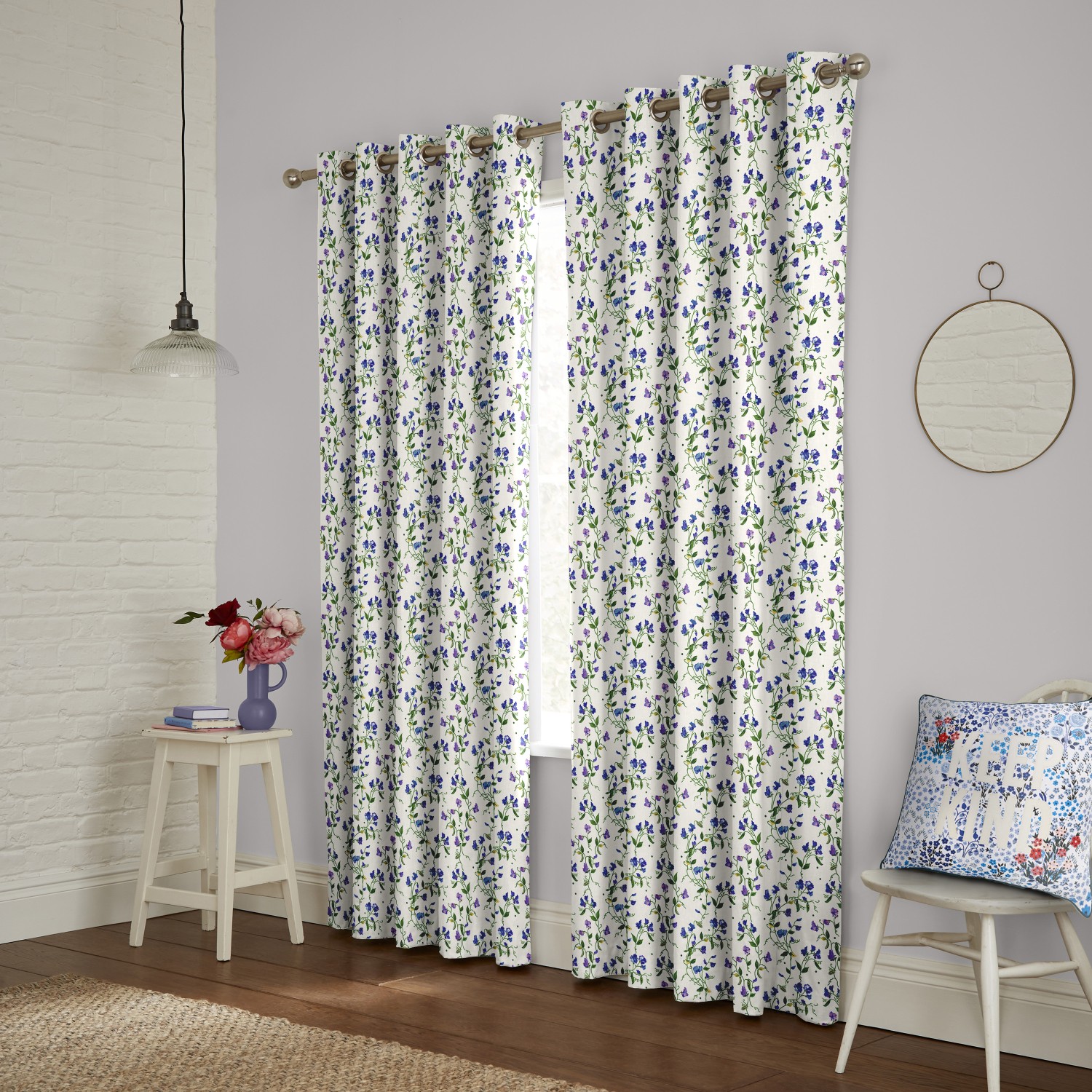 cath kidson sweet pea purple curtains