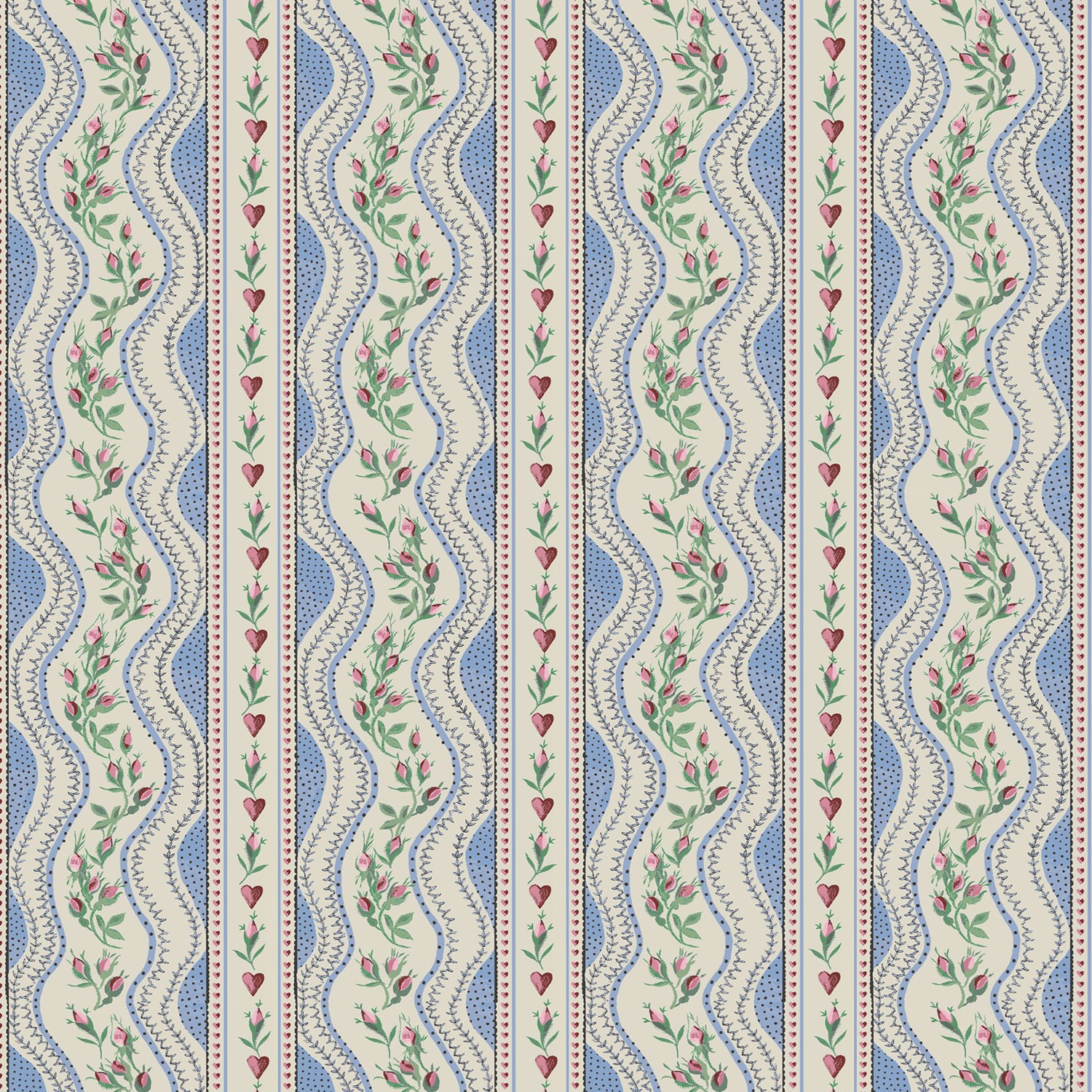 cath kidson wiggle rose blue curtains