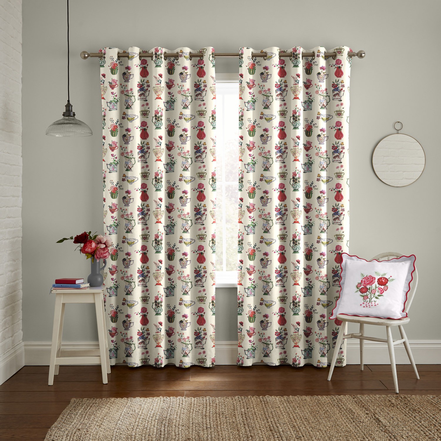 cath kidson cups and vases cream curtains
