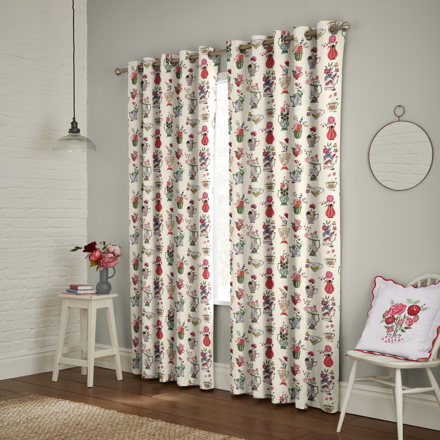 cath kidson cups and vases cream curtains
