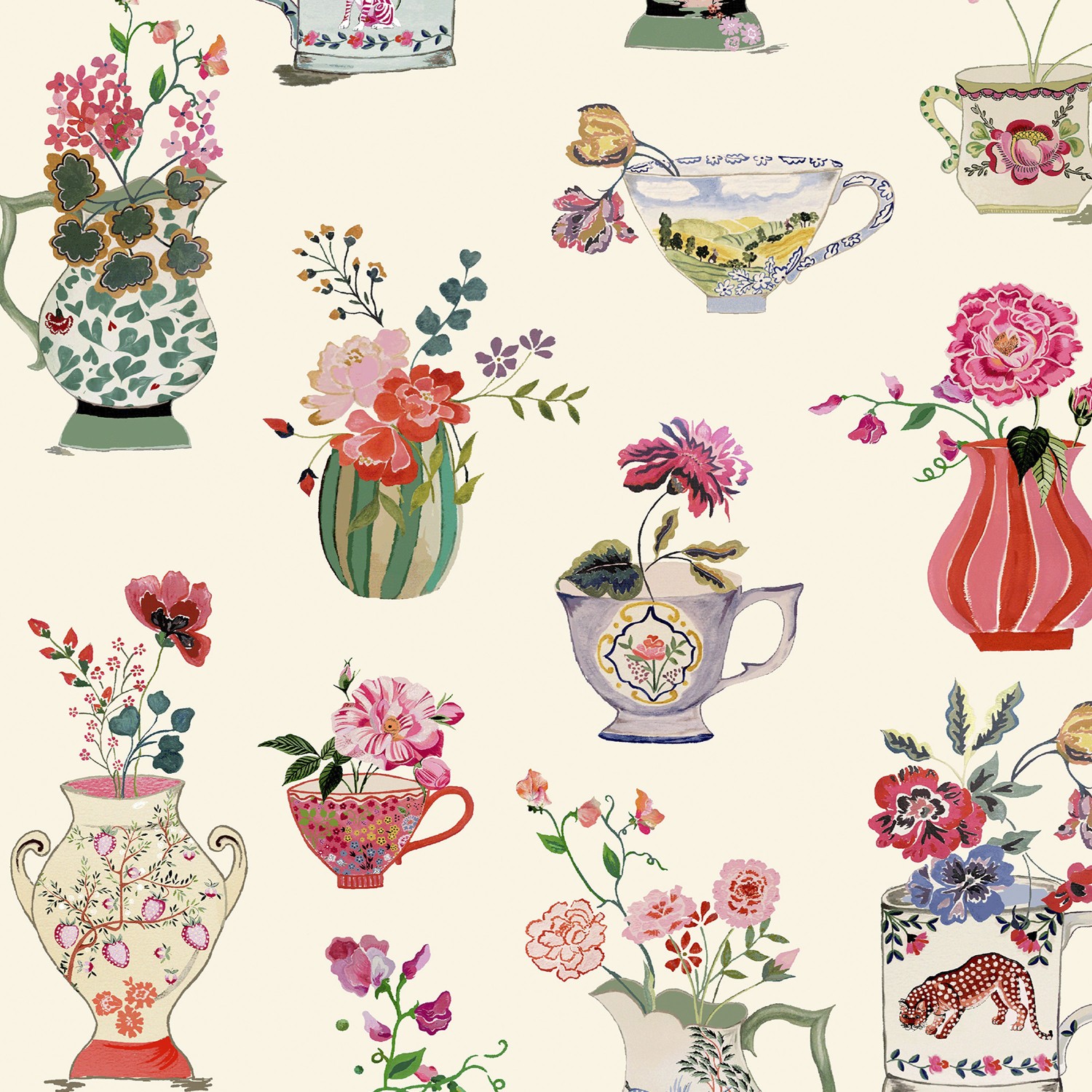 cath kidson cups and vases cream curtains