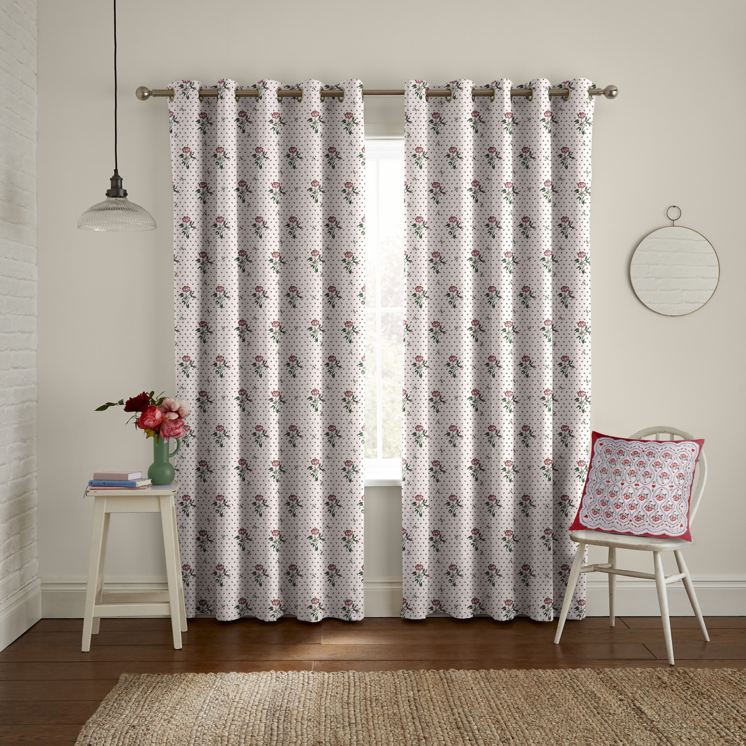 cath kidson love letter rose curtains