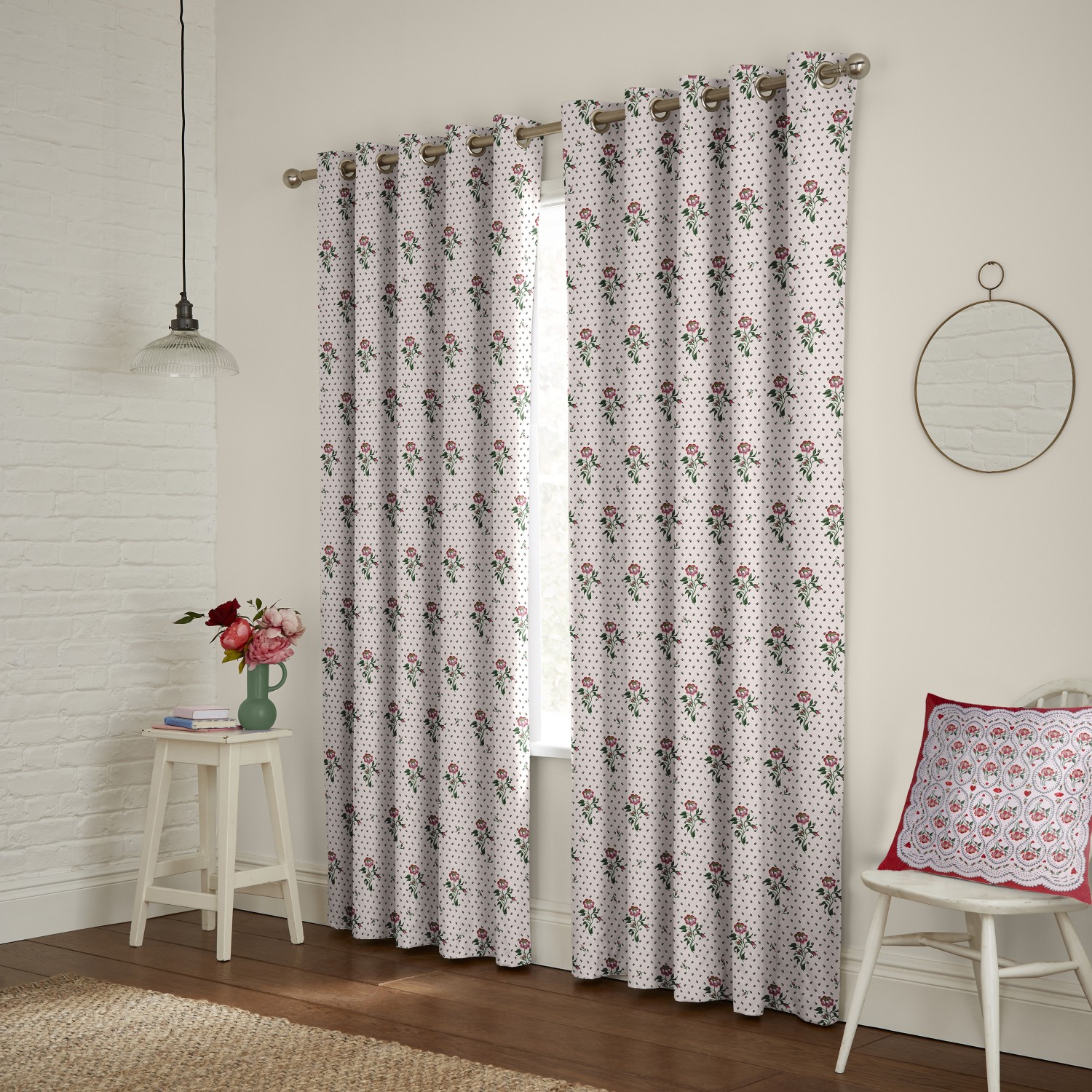 cath kidson love letter rose curtains