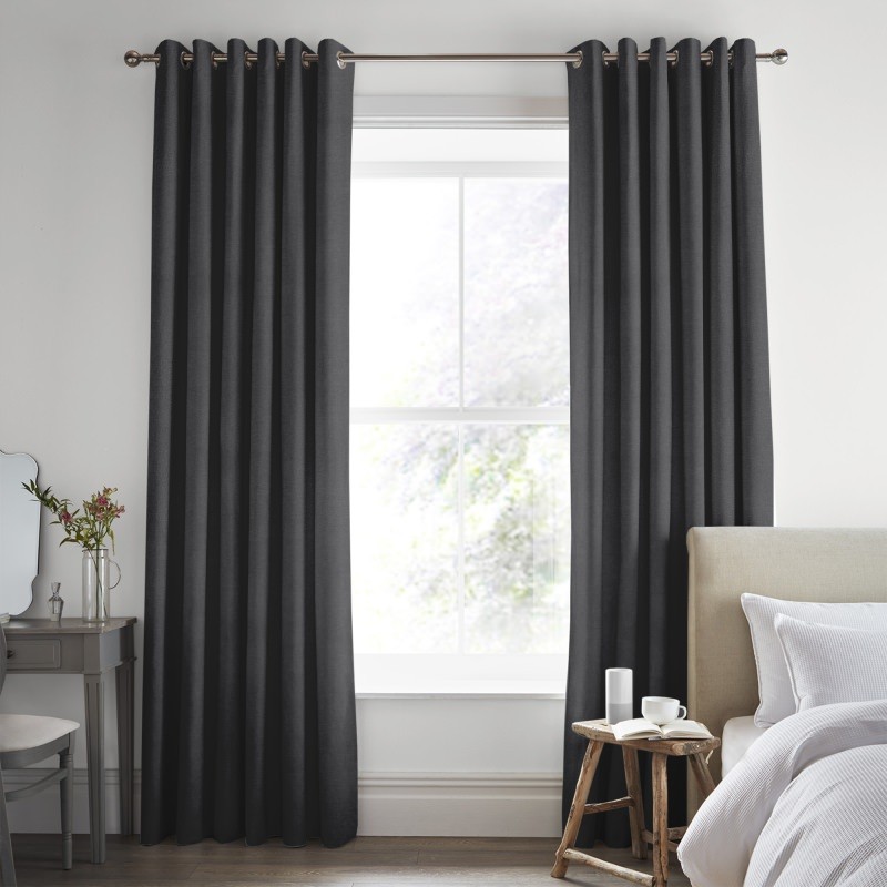 Laura Ashley Swanson Charcoal Curtains