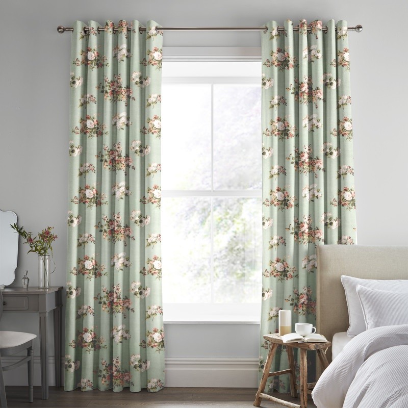 Laura Ashley Rosemore Sage Curtains