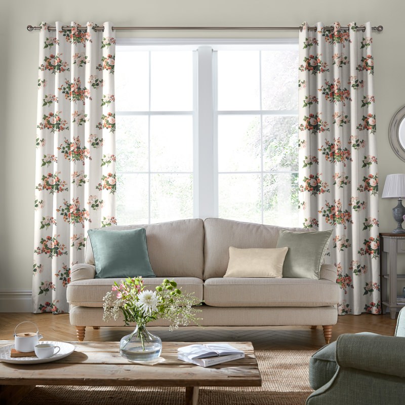 Laura Ashley Rosemore Natural Curtains