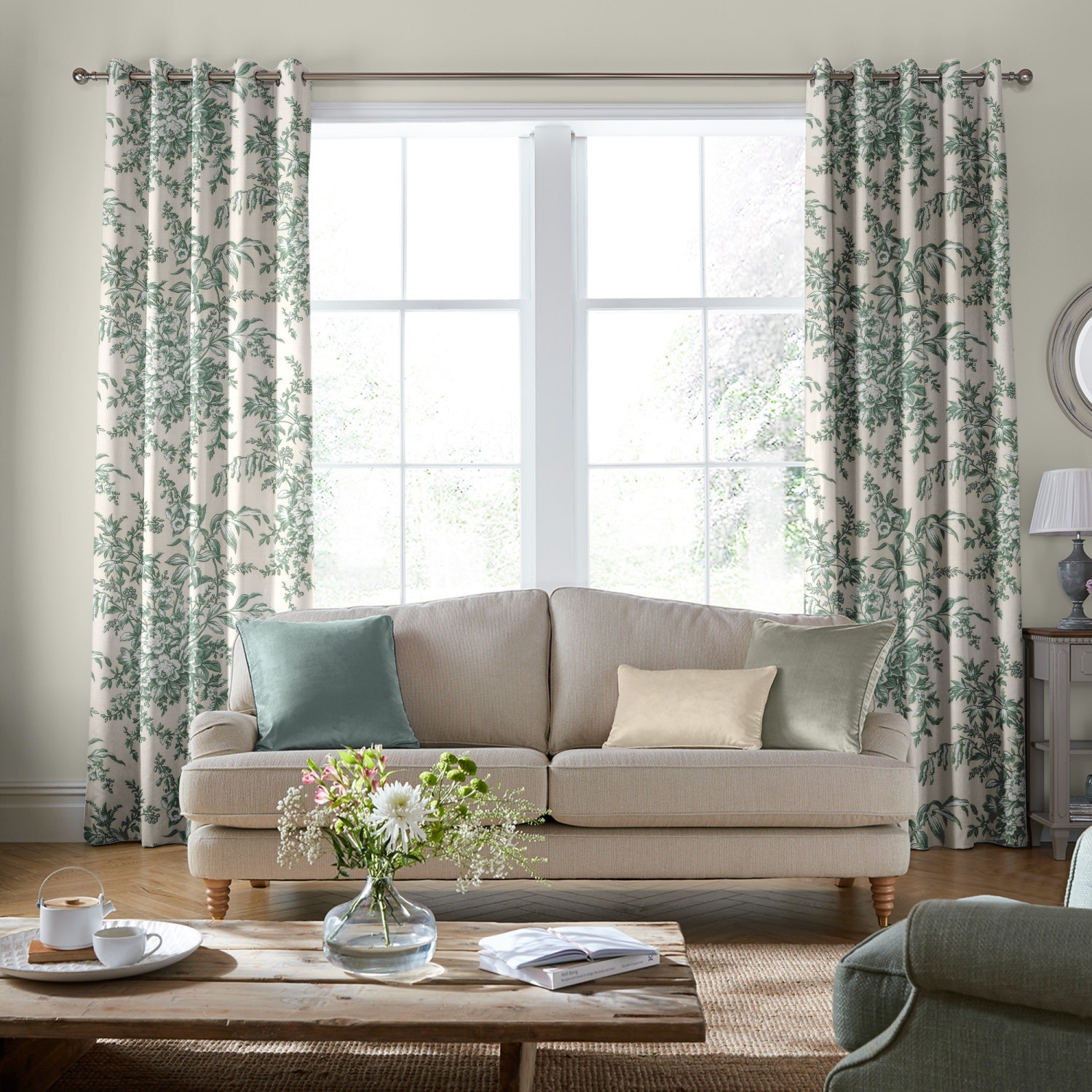 laura ashley picardie sage curtains