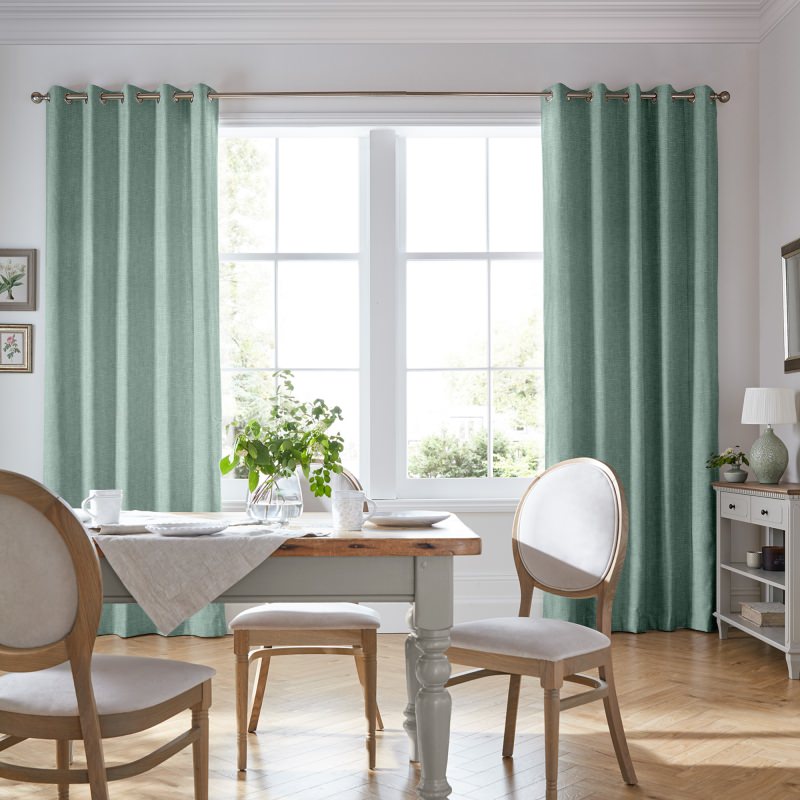 Laura Ashley Easton Grey Green Curtains