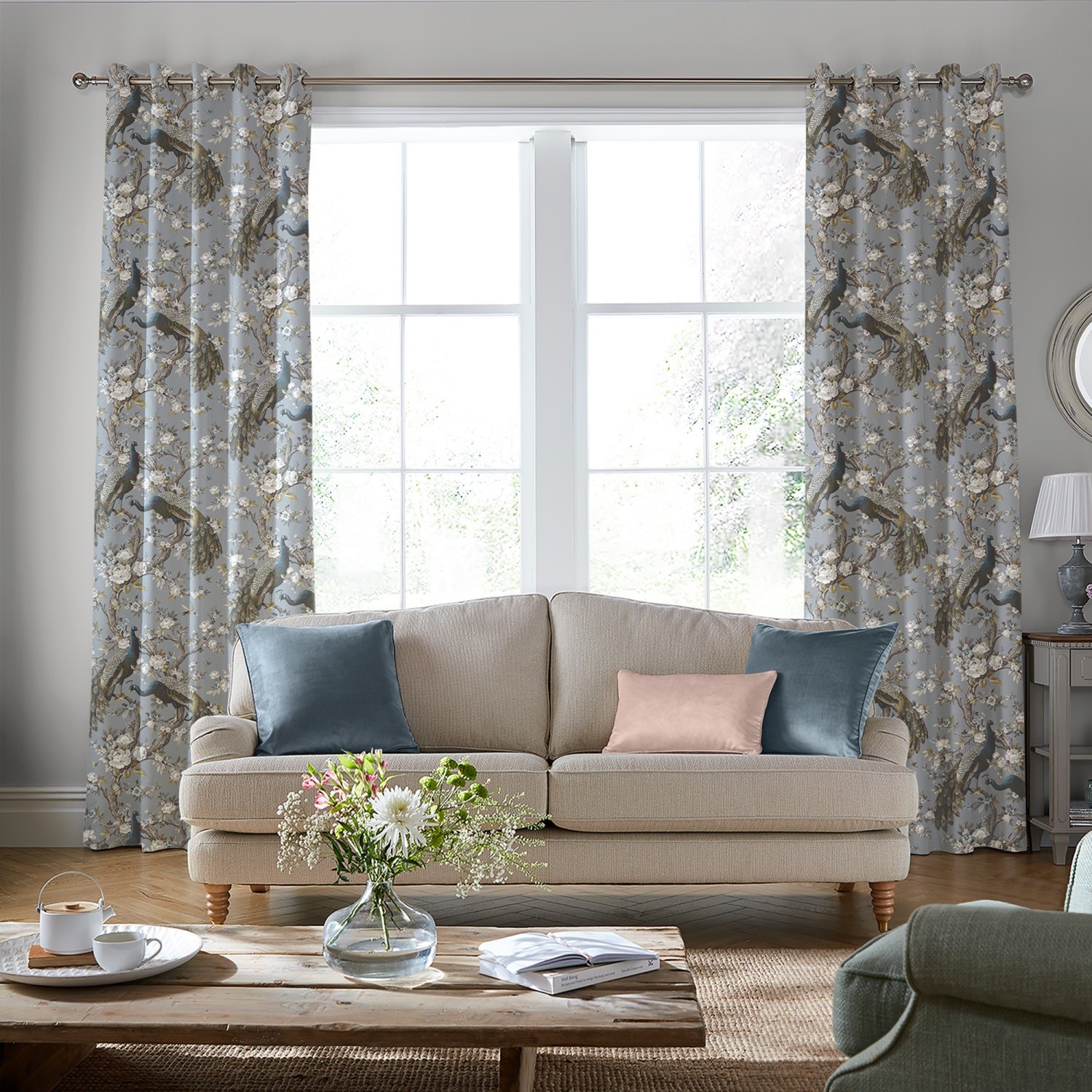 laura ashley belvedere velvet chalk blue curtains