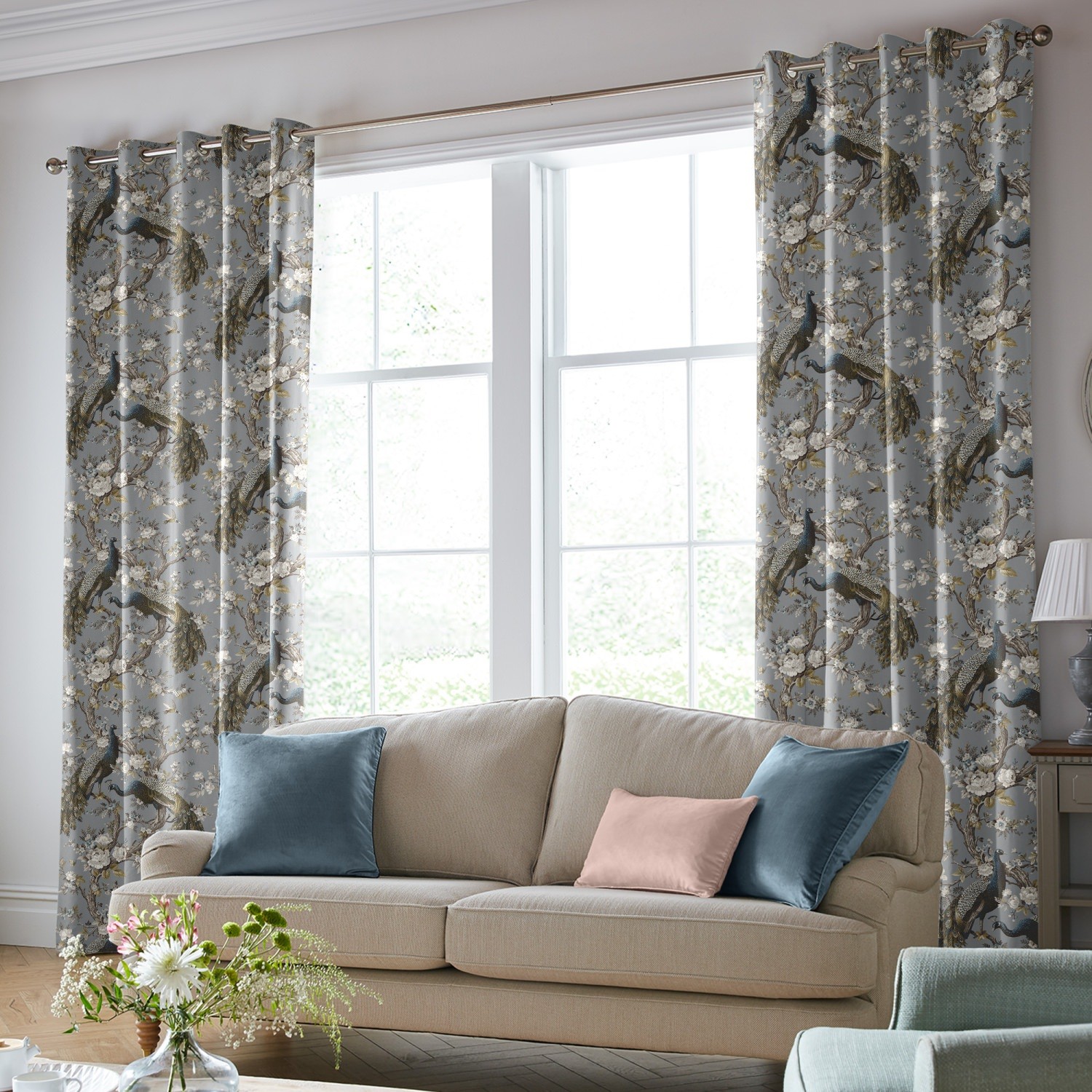 laura ashley belvedere velvet chalk blue curtains