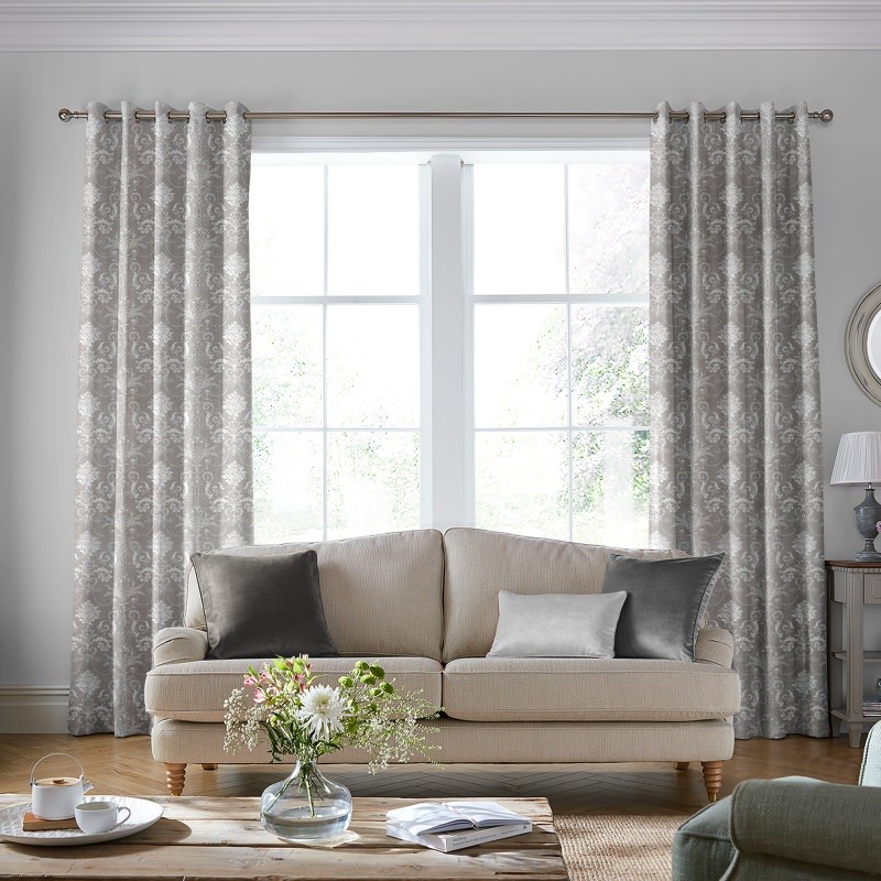 Laura Ashley Josette Woven Steel Curtains