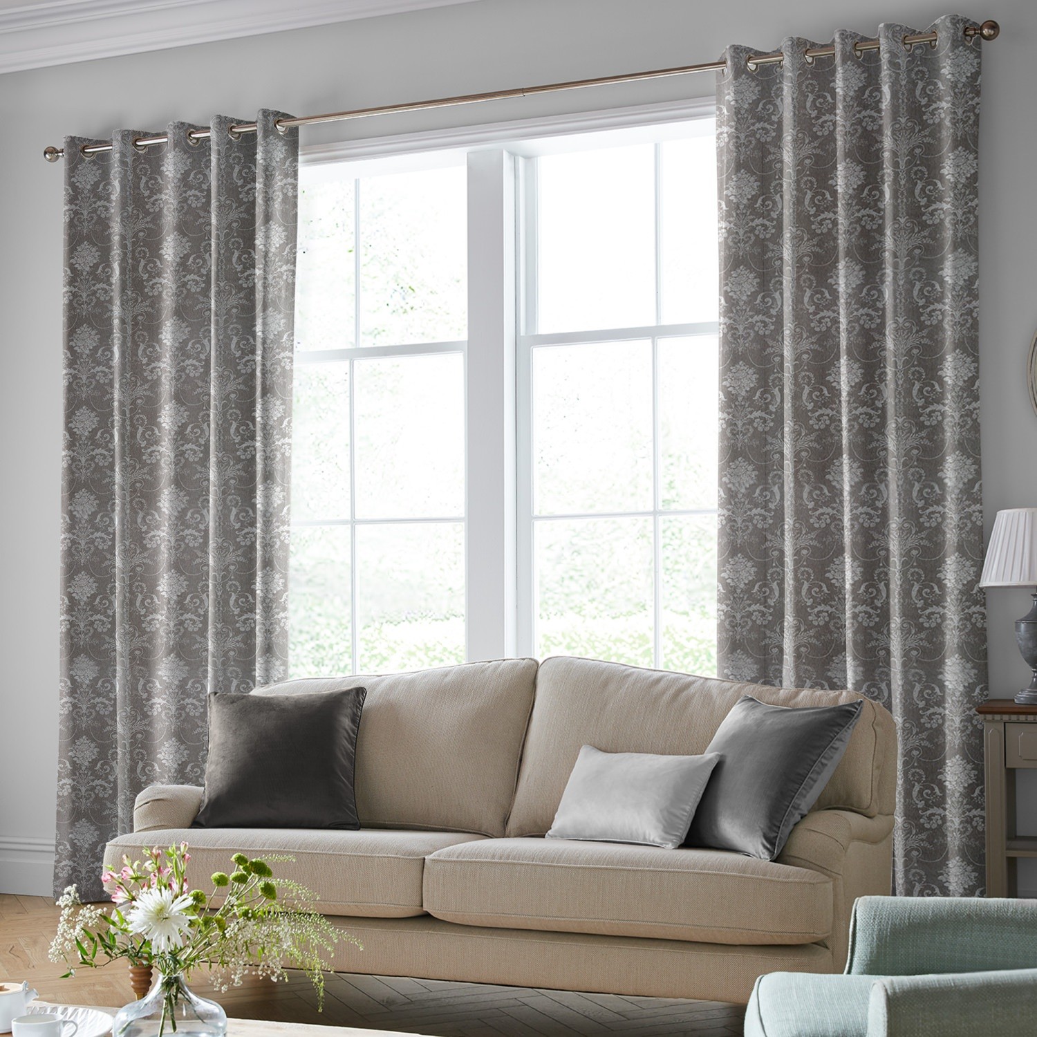 laura ashley josette woven steel curtains