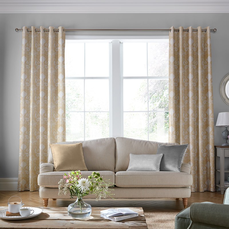 Laura Ashley Josette Woven Gold Curtains