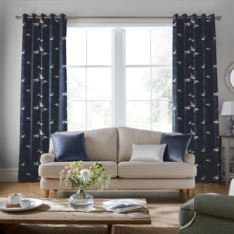 Laura Ashley Animalia Midnight Curtains