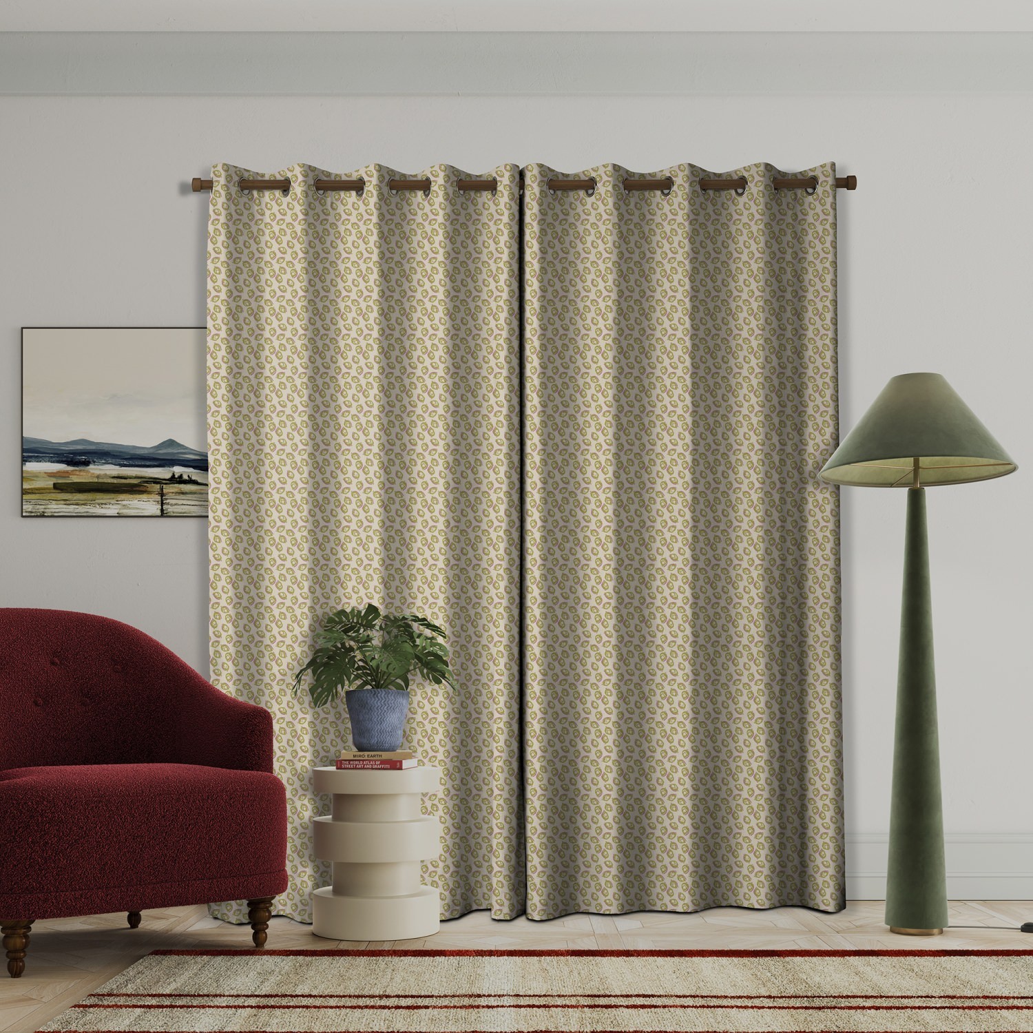 land & shore flowers & leaves seedling multi curtains