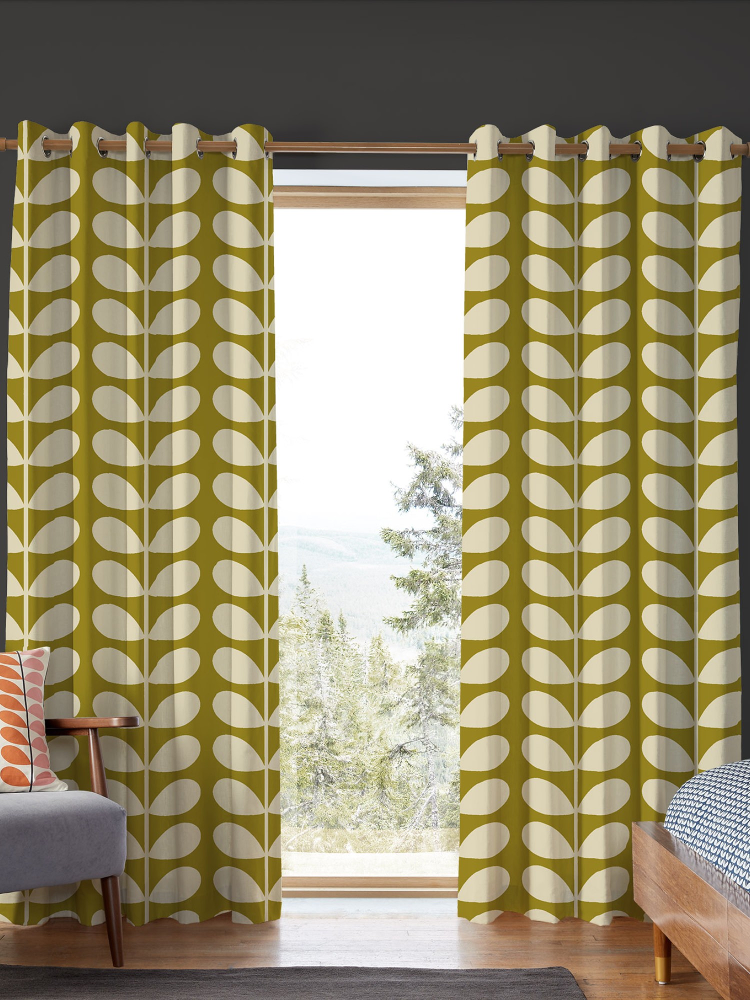 orla kiely jumbo solid stem seagrass curtains