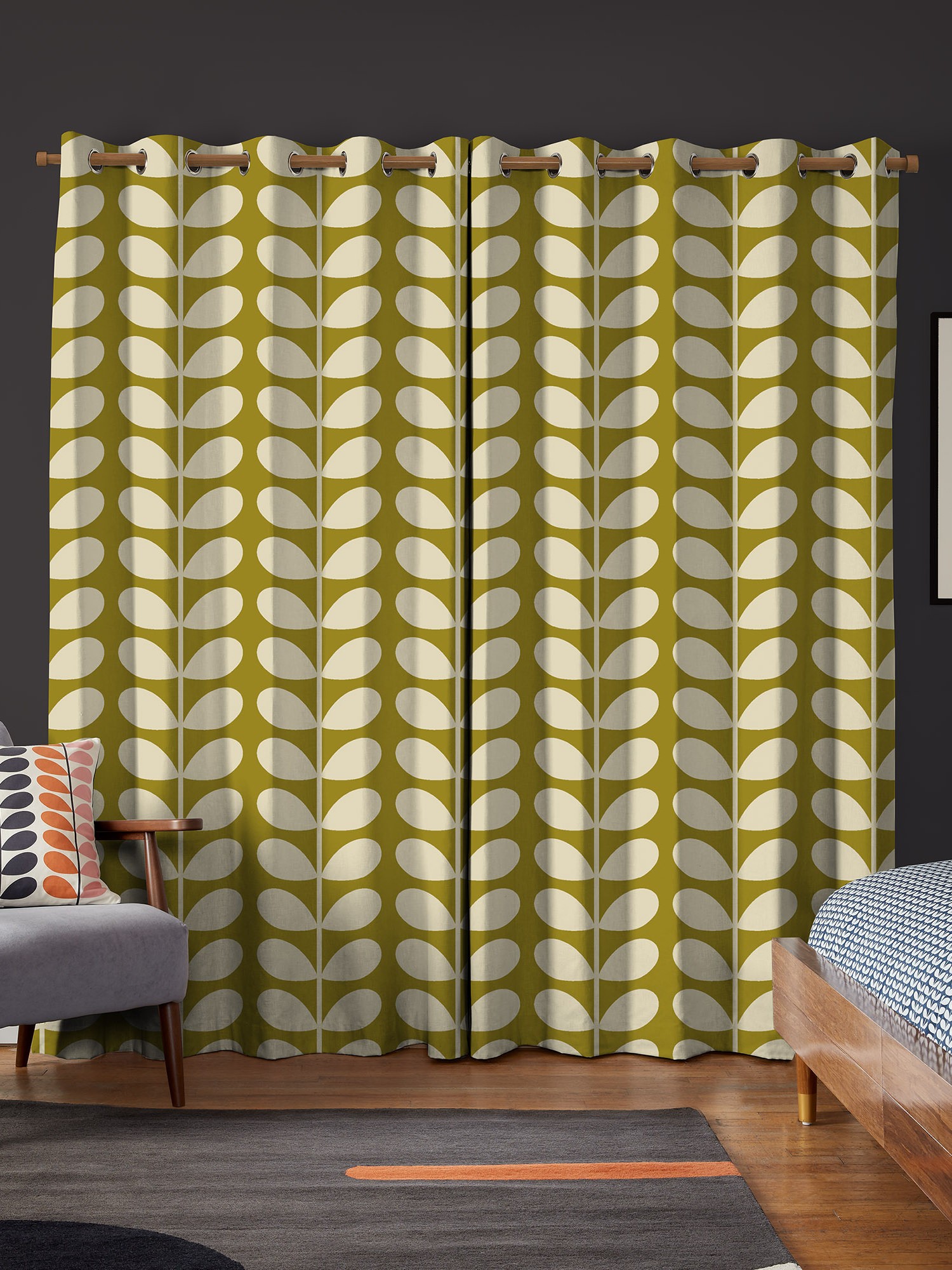 orla kiely jumbo solid stem seagrass curtains