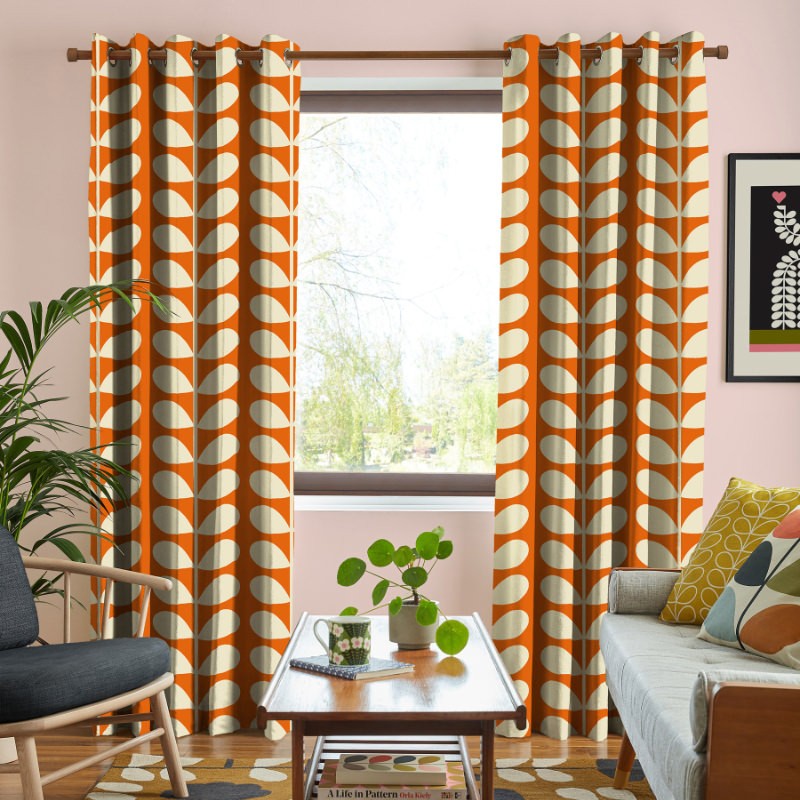 Orla Kiely Jumbo Solid Stem Tomato Curtains