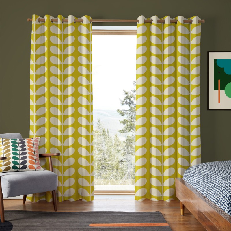 Orla Kiely Jumbo Solid Stem Yellow Curtains
