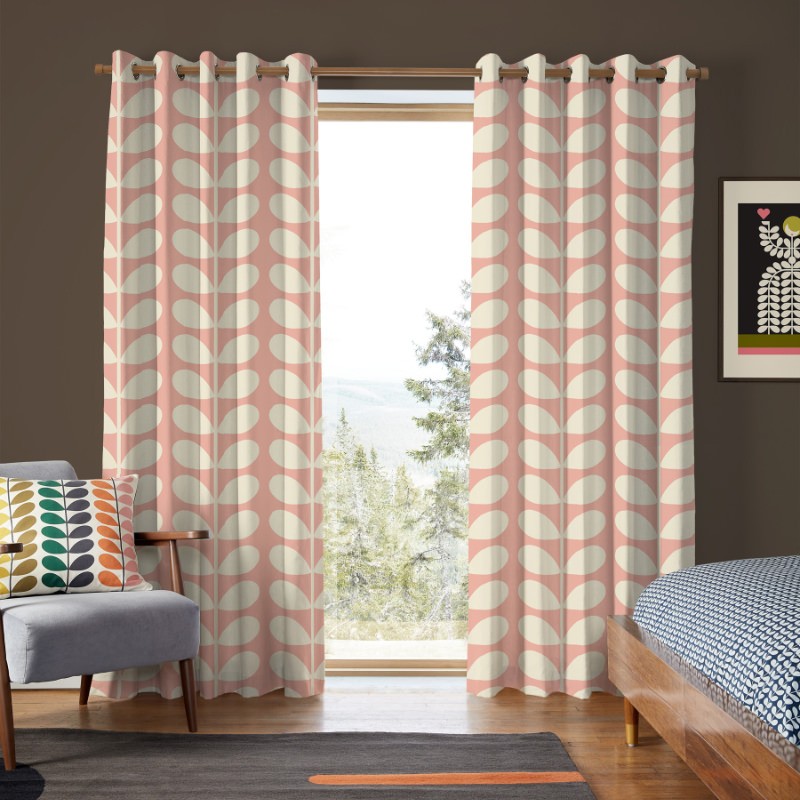 Orla Kiely Jumbo Solid Stem Pink Curtains