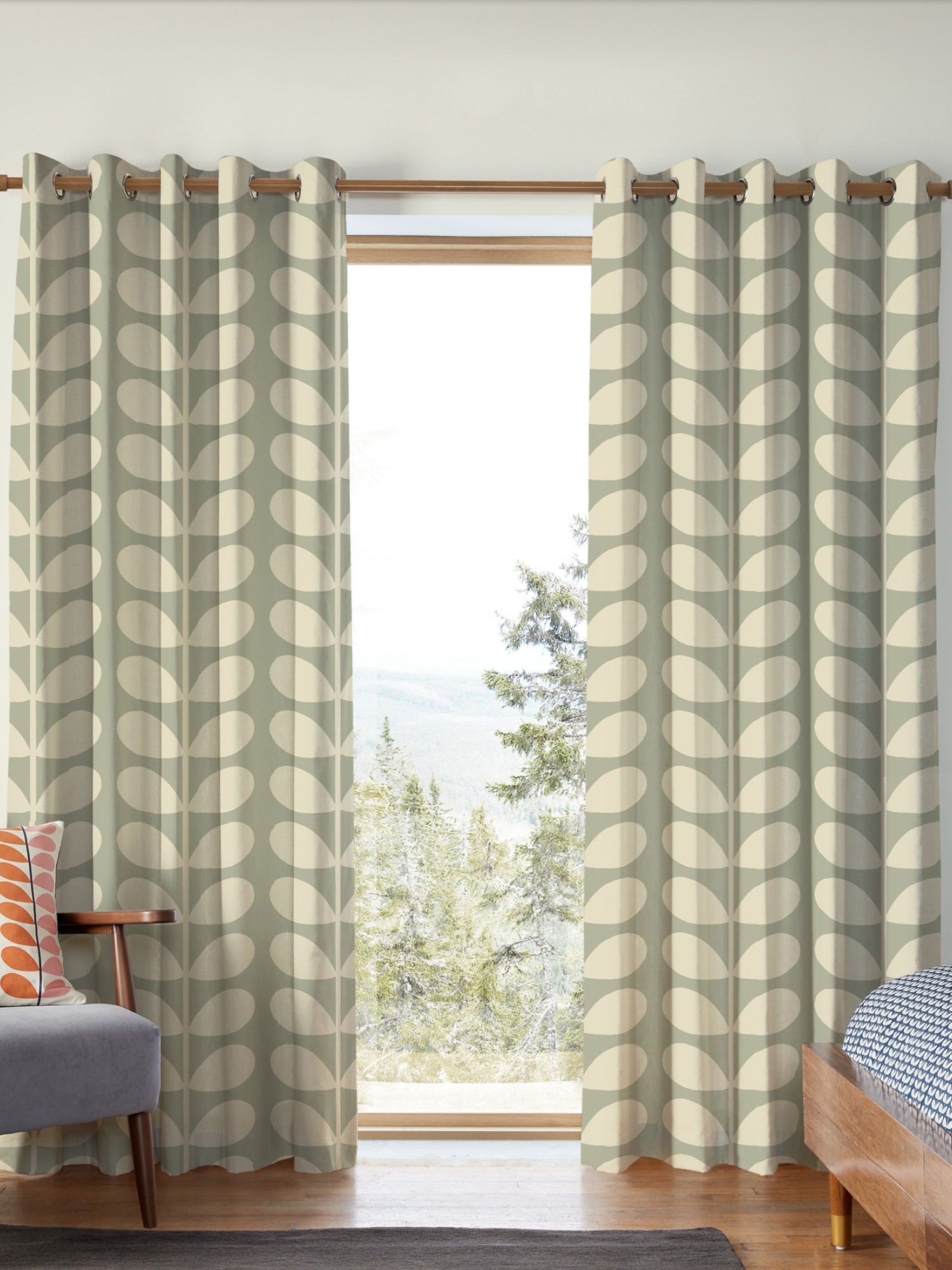 orla kiely jumbo solid stem pebble curtains