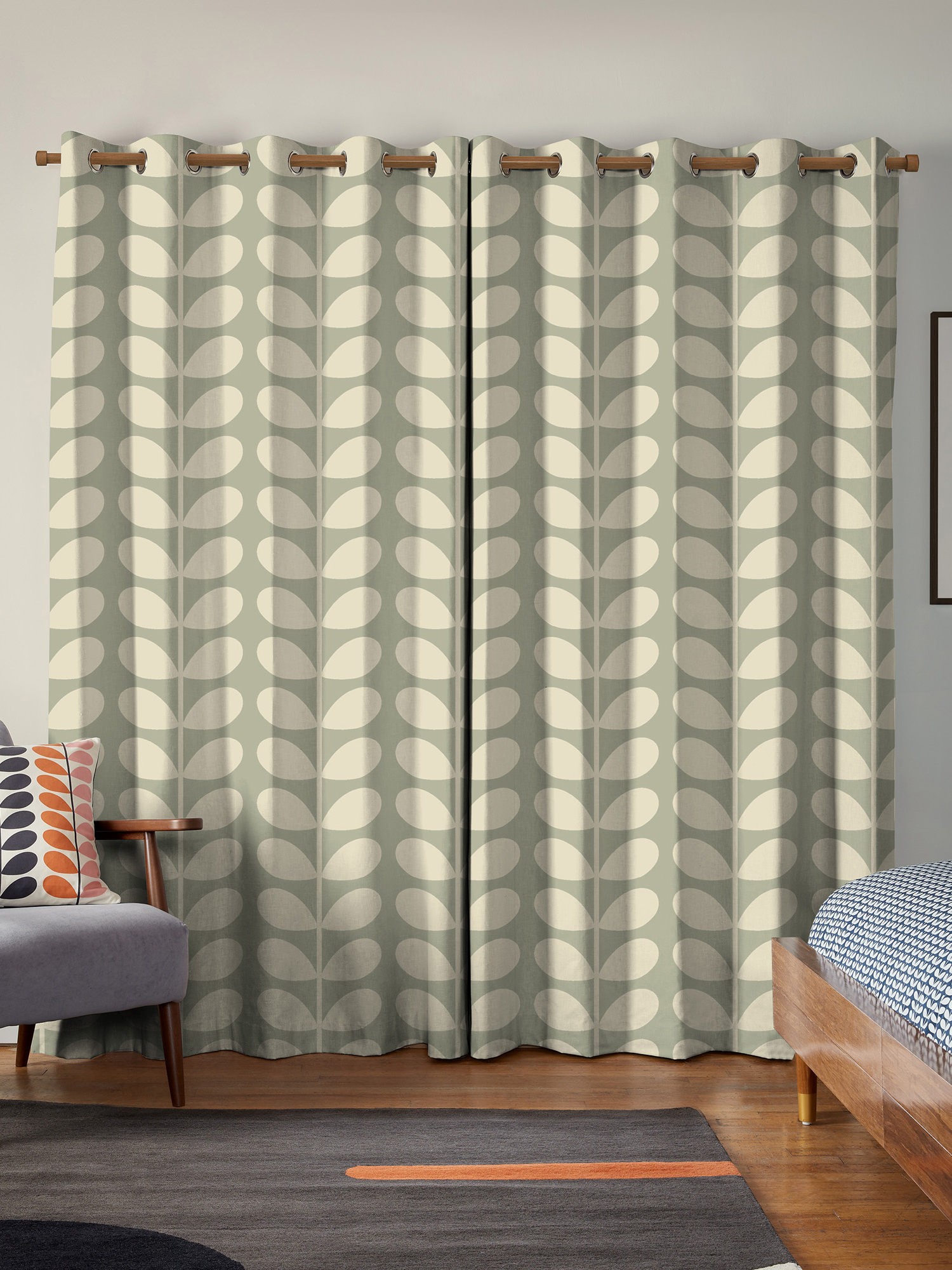 orla kiely jumbo solid stem pebble curtains
