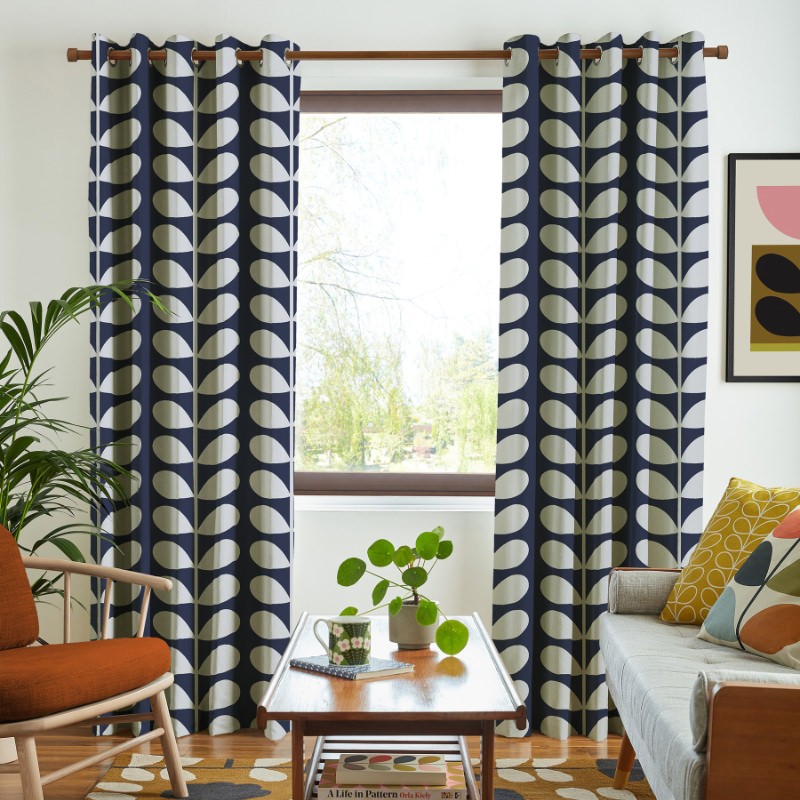 Orla Kiely Jumbo Solid Stem Whale Curtains