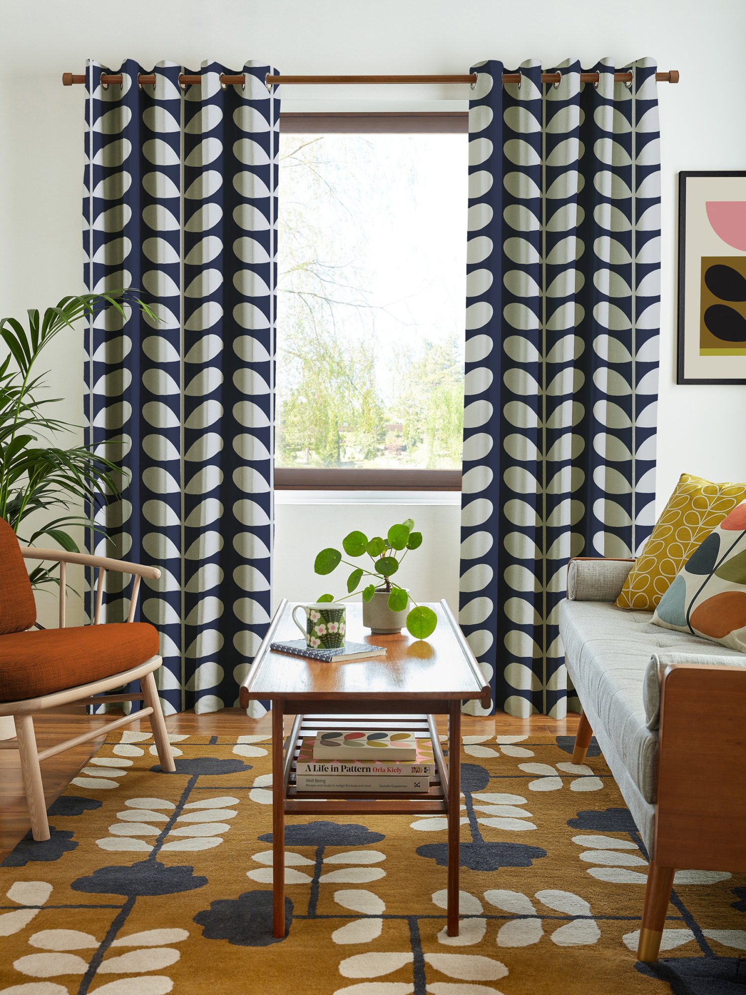 orla kiely jumbo solid stem whale curtains