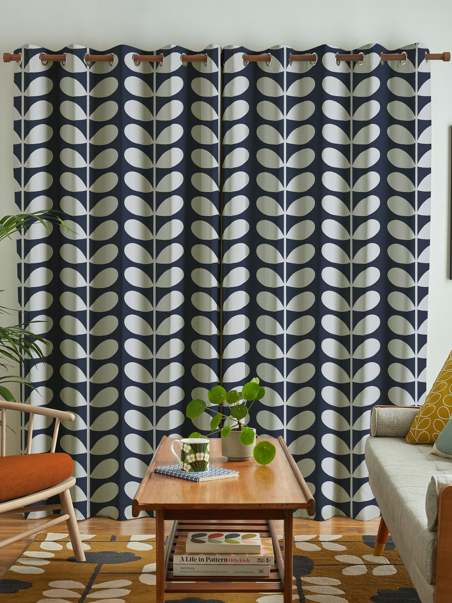 orla kiely jumbo solid stem whale curtains