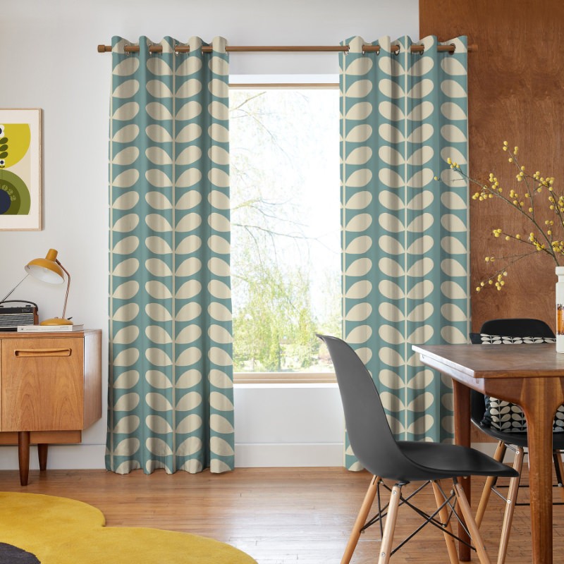 Orla Kiely Jumbo Solid Stem Duckegg Curtains