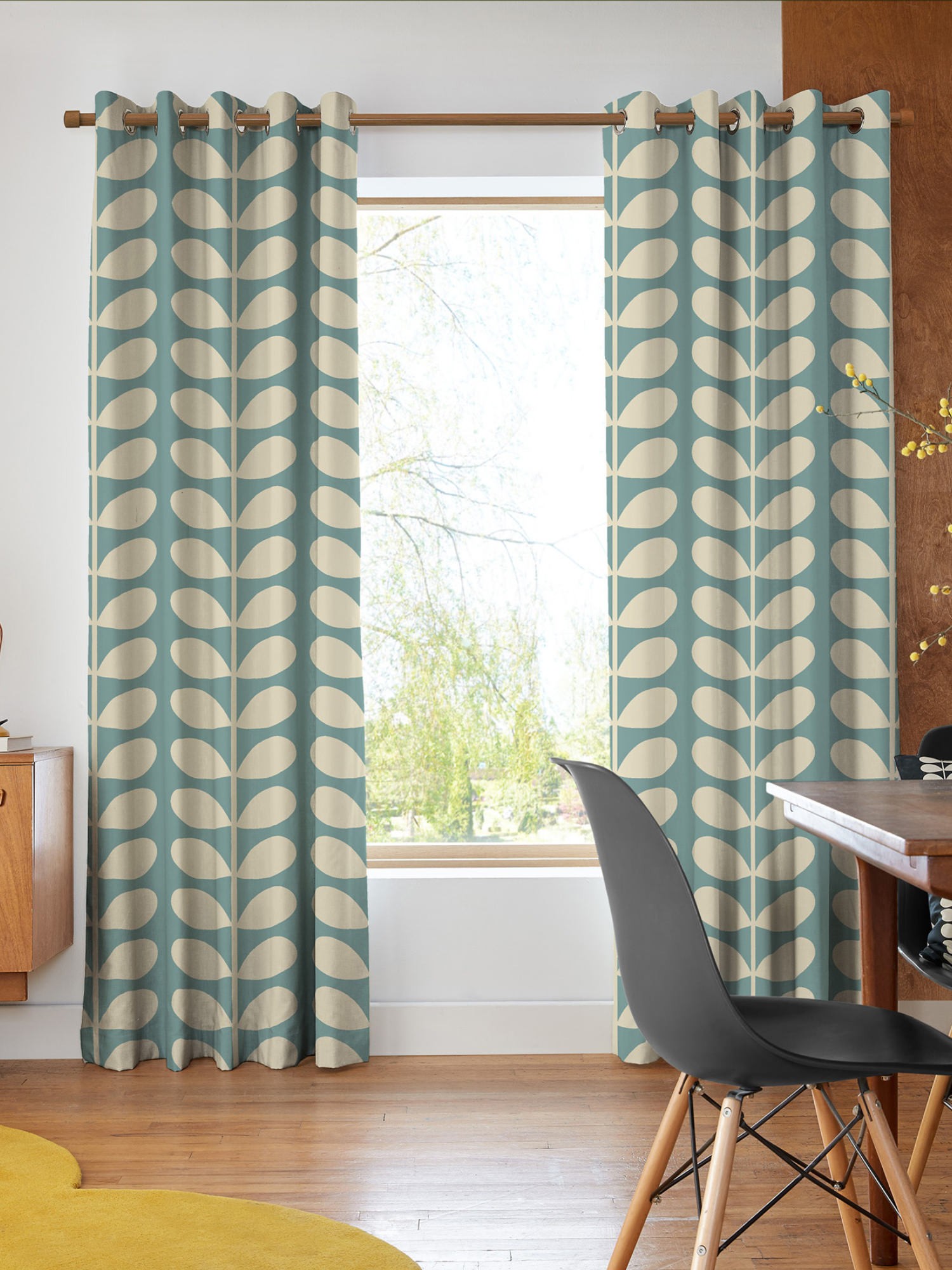 orla kiely jumbo solid stem duckegg curtains