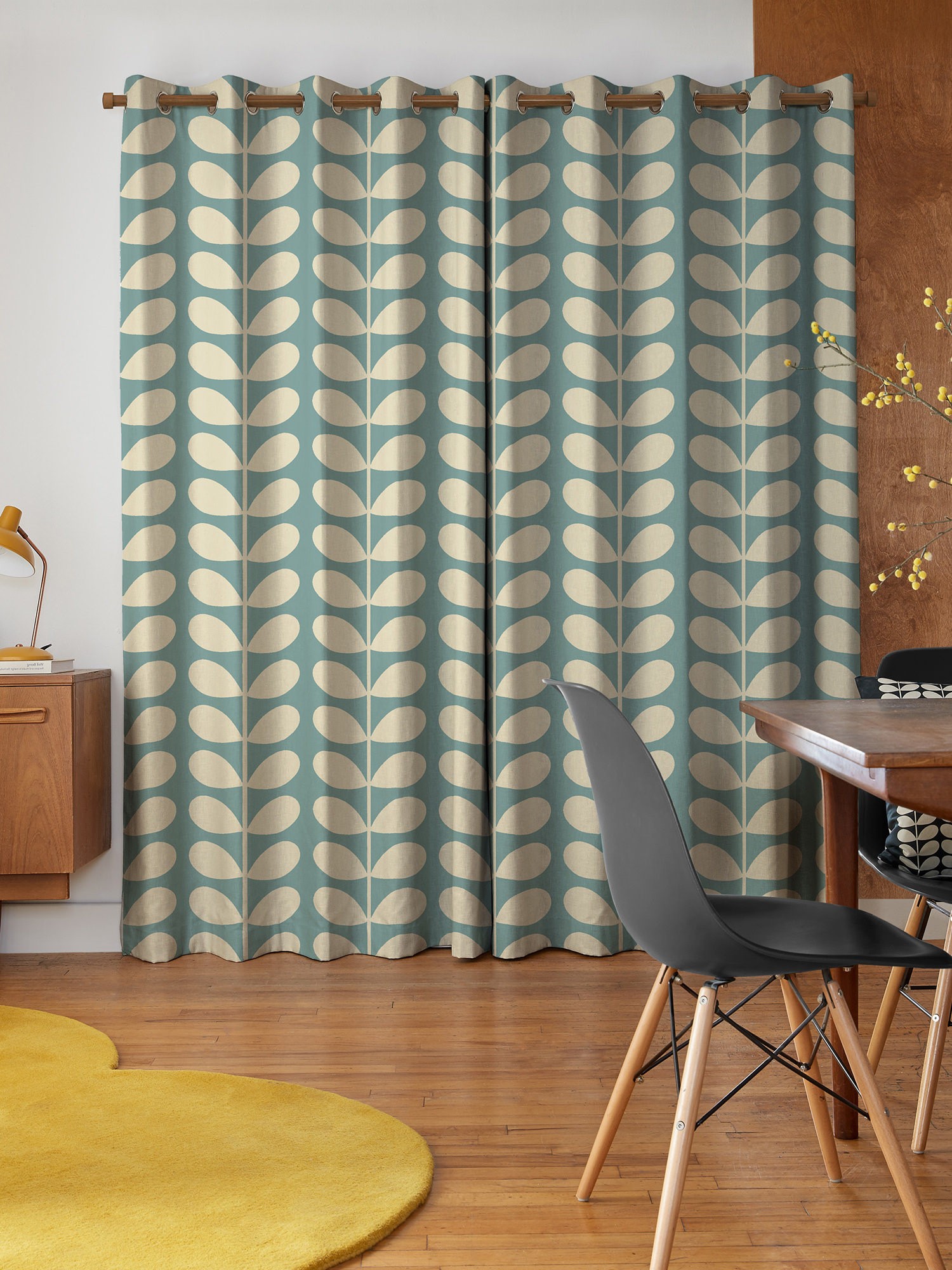 orla kiely jumbo solid stem duckegg curtains