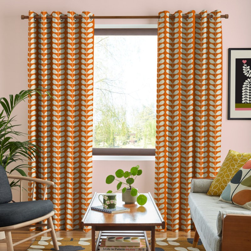 Orla Kiely Solid Stem Tomato Curtains