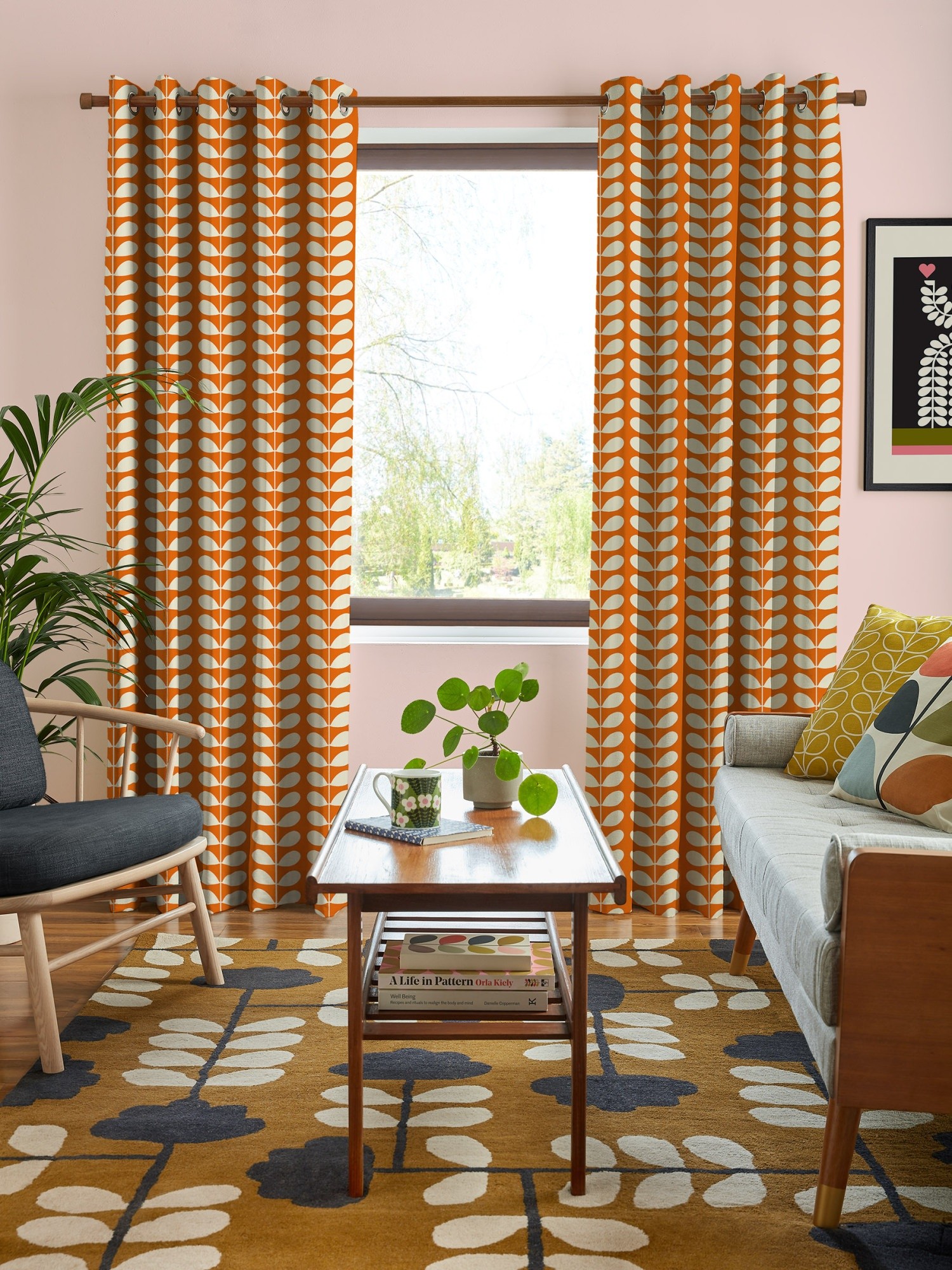 orla kiely solid stem tomato curtains