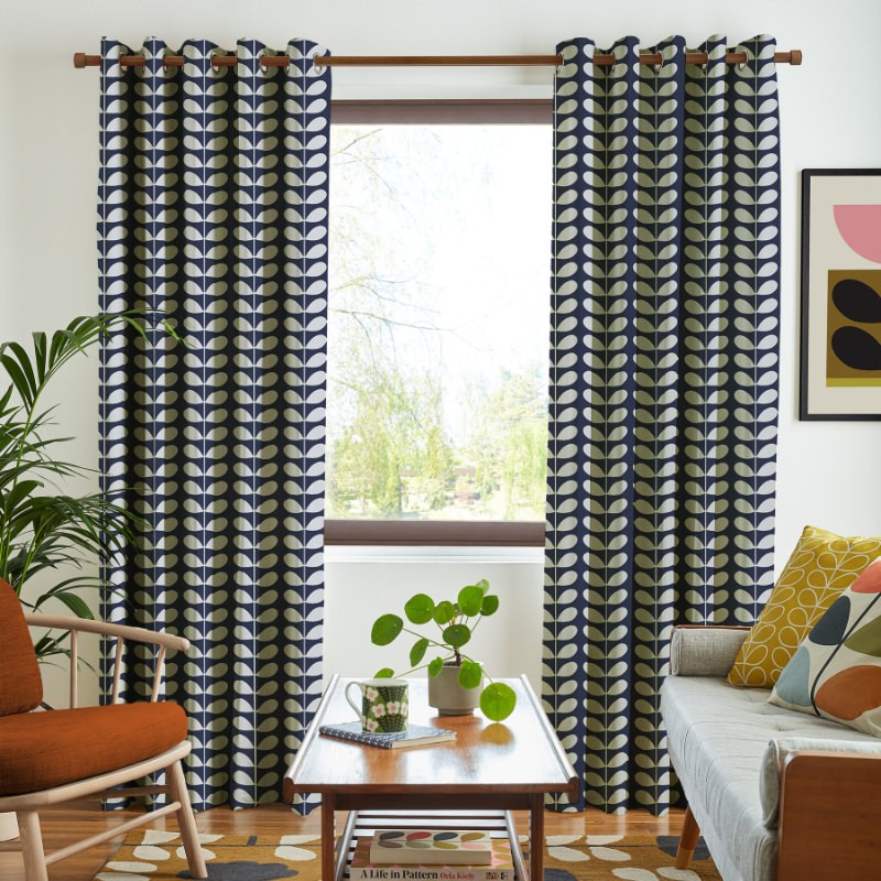 Orla Kiely Solid Stem Whale Curtains