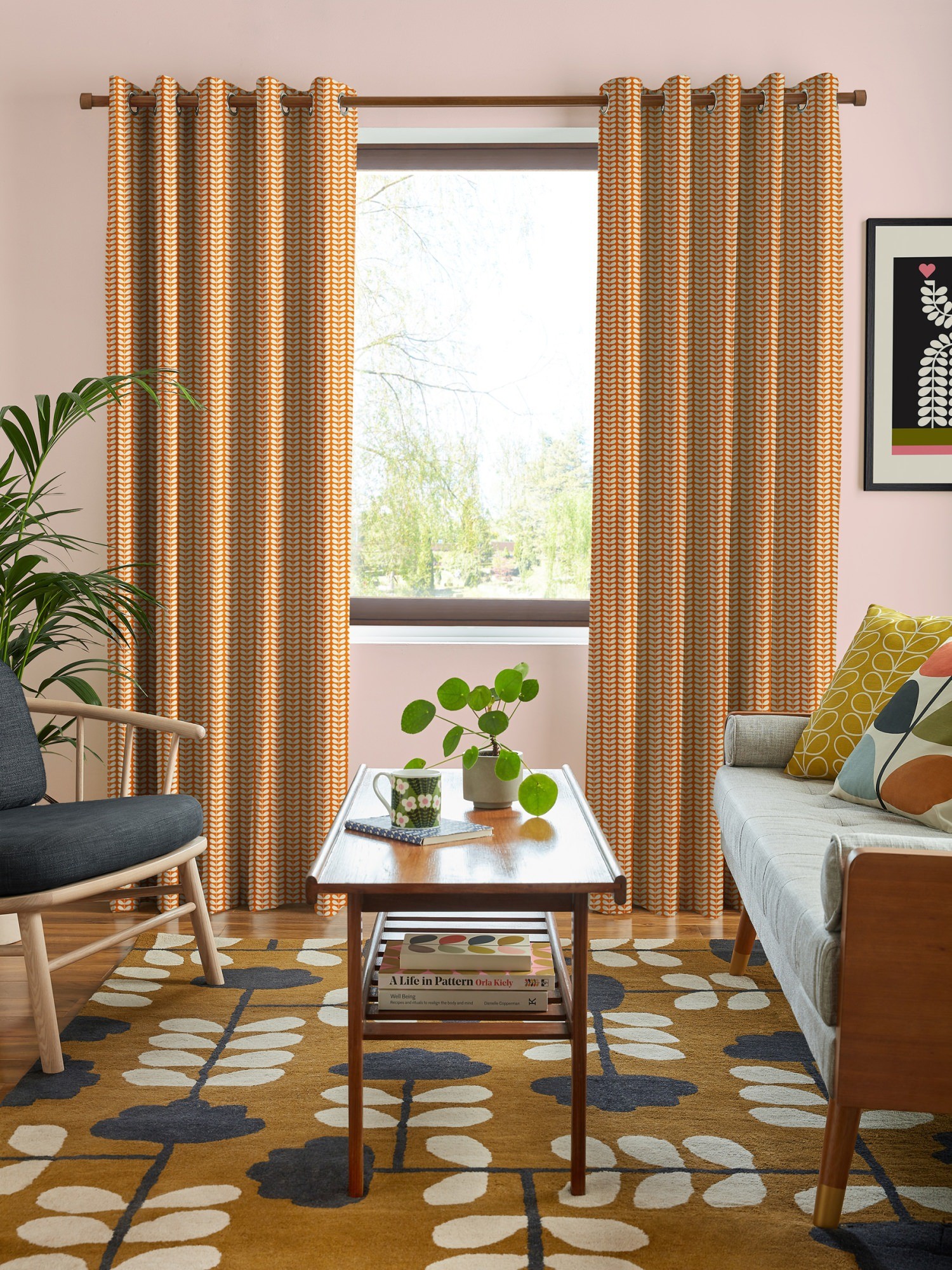 orla kiely tiny stem tomato curtains
