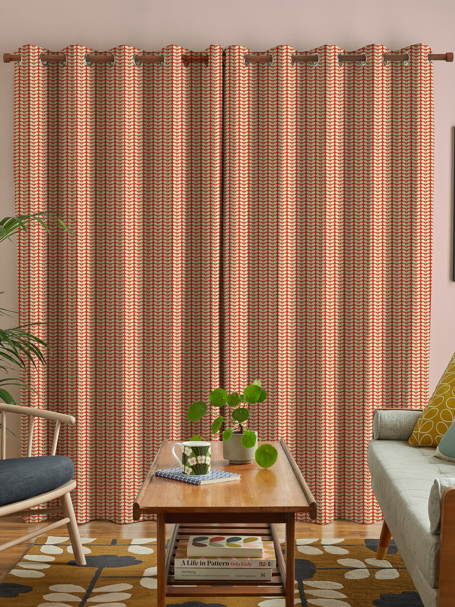 orla kiely tiny stem tomato curtains