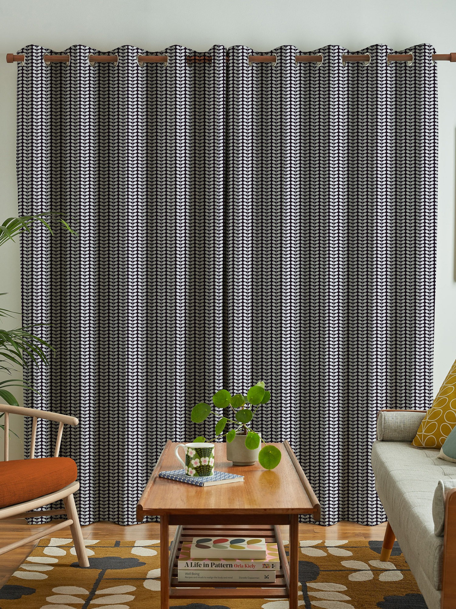 orla kiely tiny stem whale curtains