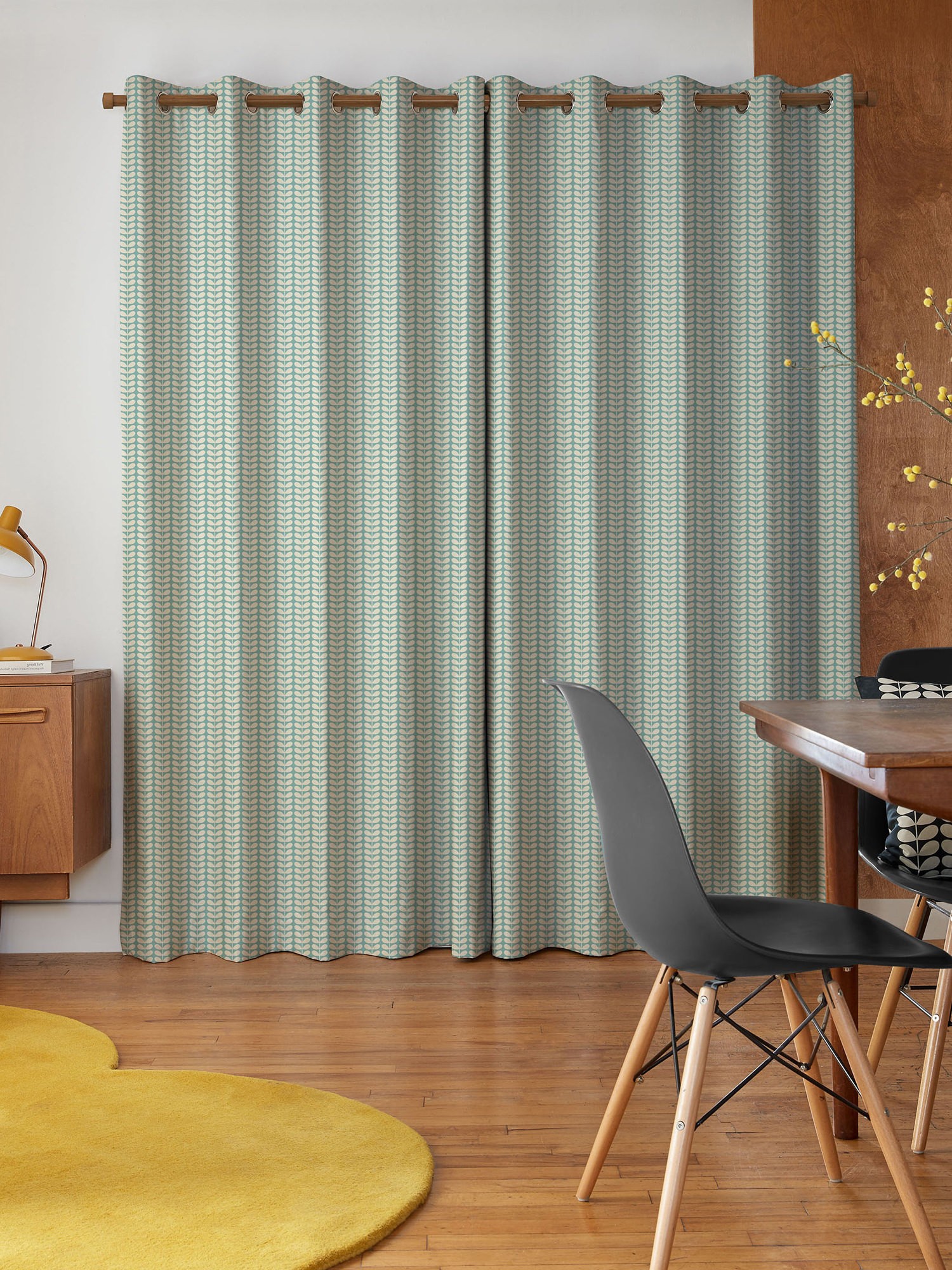 orla kiely tiny stem duckegg curtains