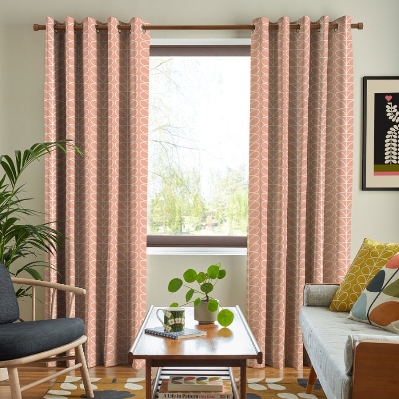 Orla Kiely Linear Stem Bubblegum Curtains