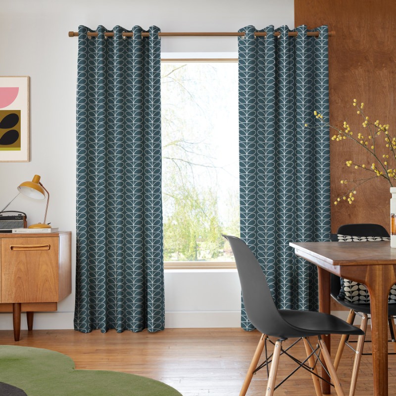 Orla Kiely Linear Stem Marine Curtains