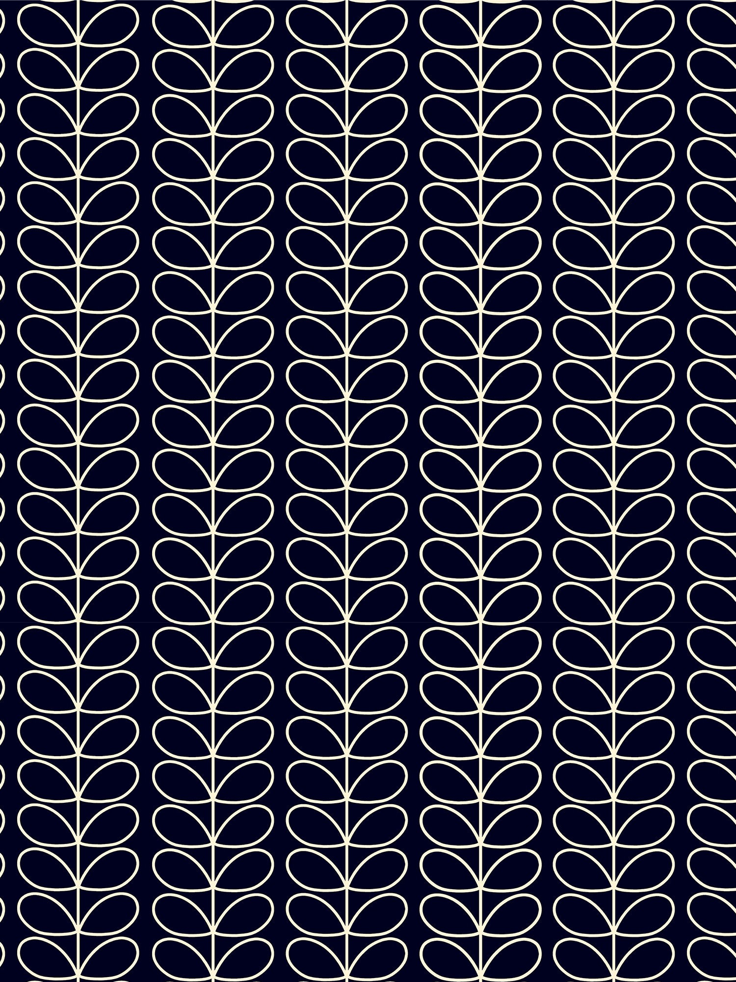 orla kiely linear stem navy whale curtains