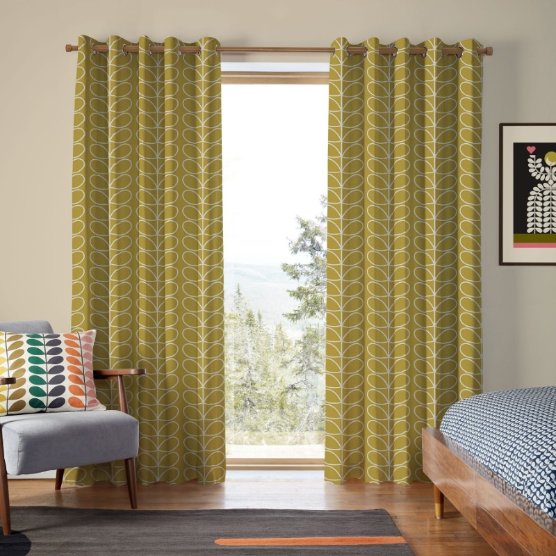 Orla Kiely Jumbo Linear Stem Seagrass Curtains
